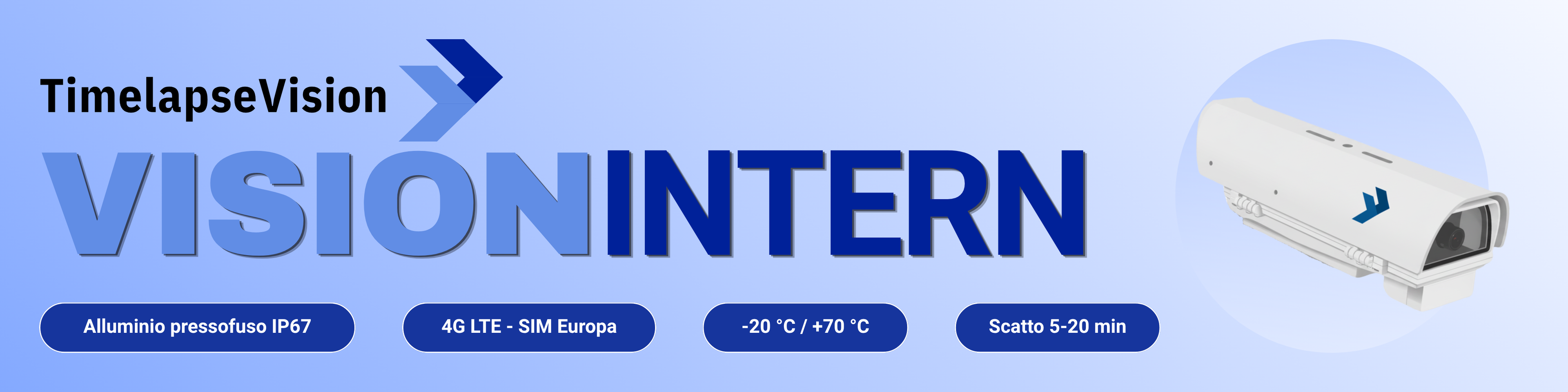 Vision Intern — telecamera time lapse 4K da interno con box router 4G